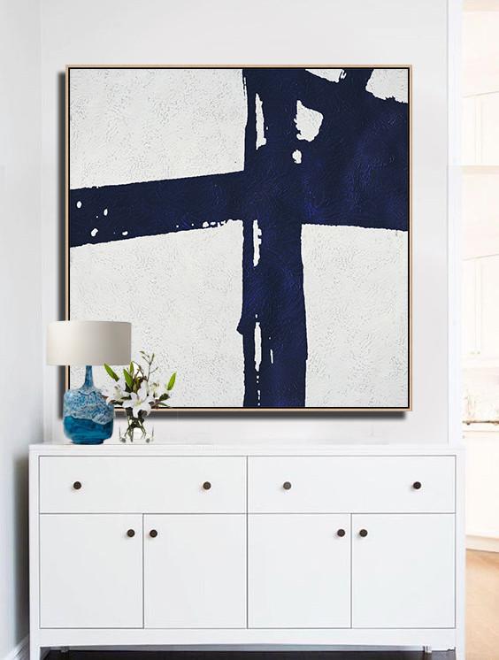 Navy Blue Minimalist Painting #NV188A - Click Image to Close